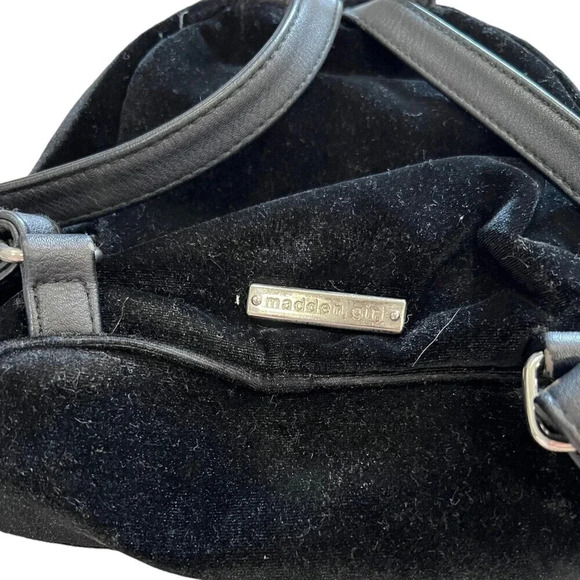 Madden Girl Black Velvet Mini Backpack - Picture 3 of 8